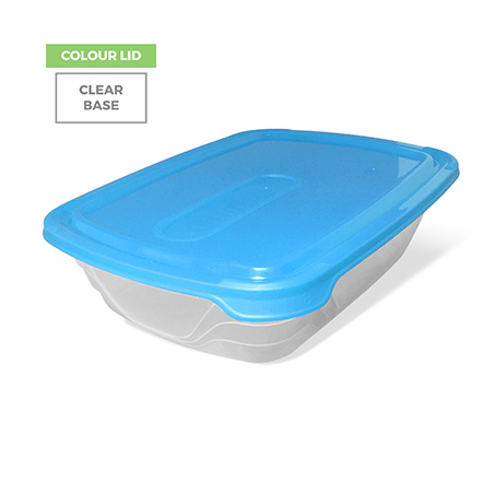 Colour Lid, Clear Base - Blue