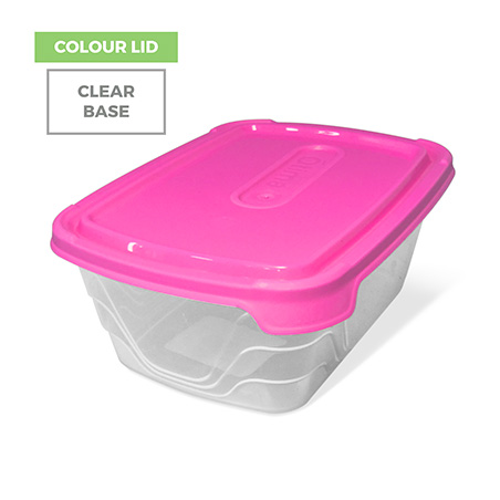 Colour Lid, Clear Base - Pink